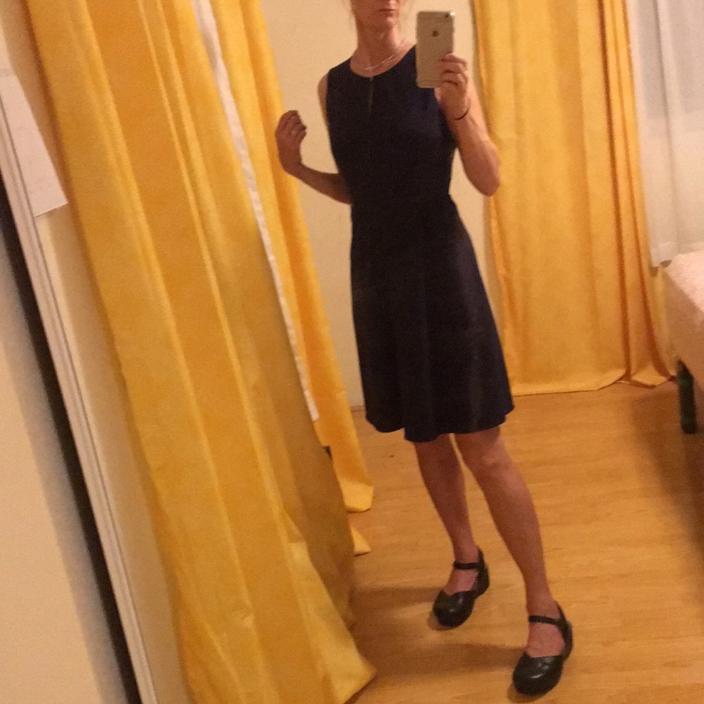 Calvin Klein navy dress with 2 great neck options